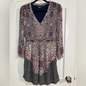 Maeve by Anthropologie Multicolor Abstract Dress with Pockets